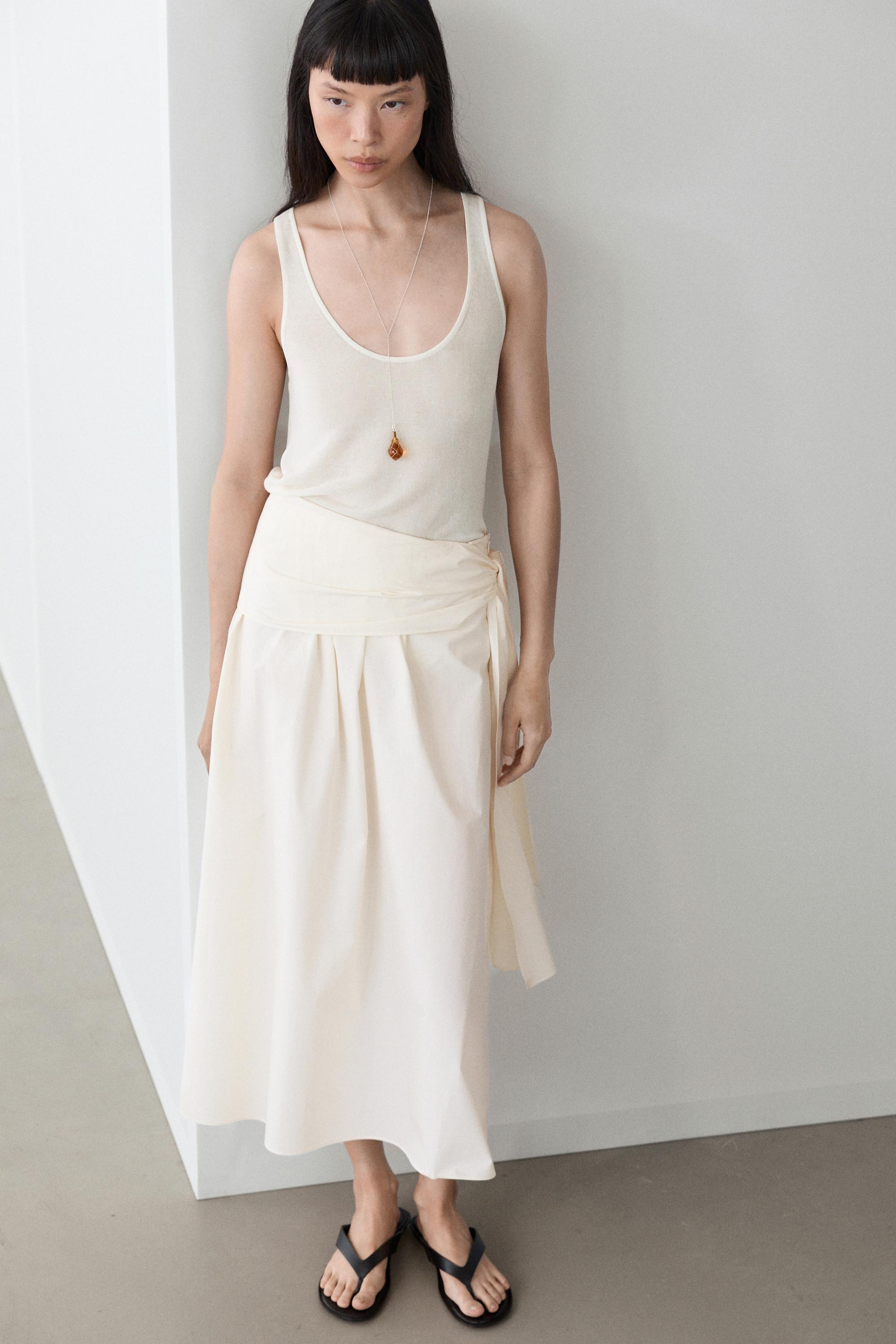 Flowing skirt with scarf detail